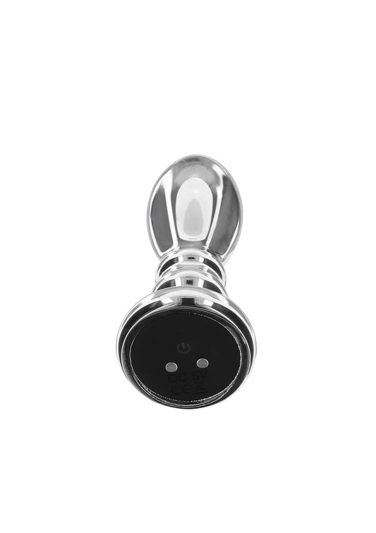 The Slider Vibrating Plug Medium - Stainless Steel, 7 Modes - Silver