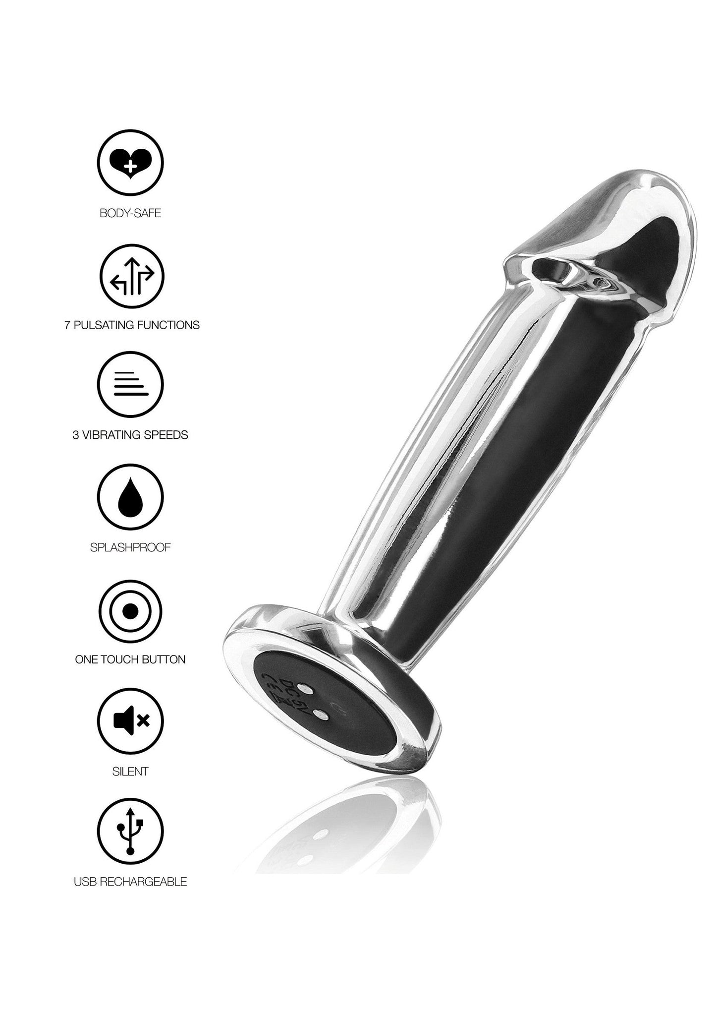 The Intruder Vibrating Plug - Stainless Steel, 7 Modes - Silver