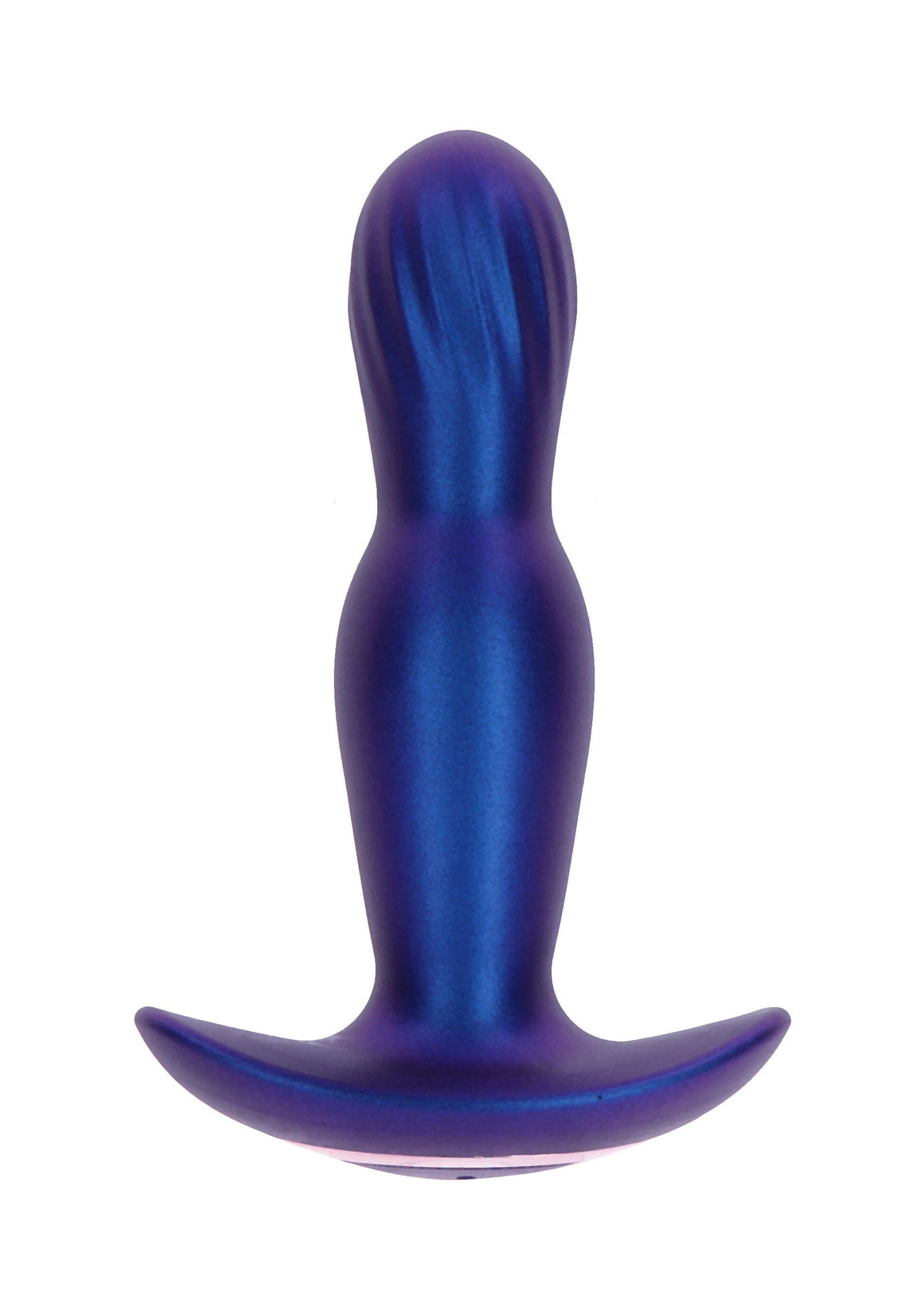 The Stout Inflatable Vibrating Butt Plug - 7 Modes, Remote - Blue