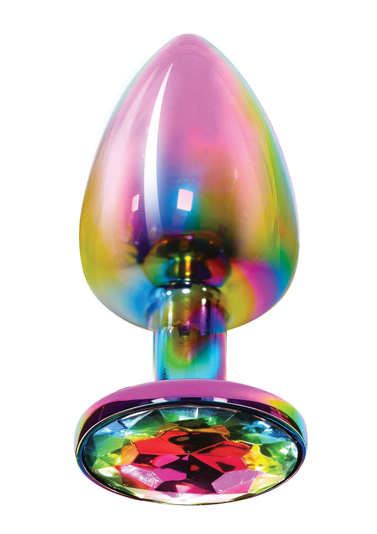 Twilight Booty Jewel Large - Aluminium Butt Plug with Rainbow Jewel - Multicolor