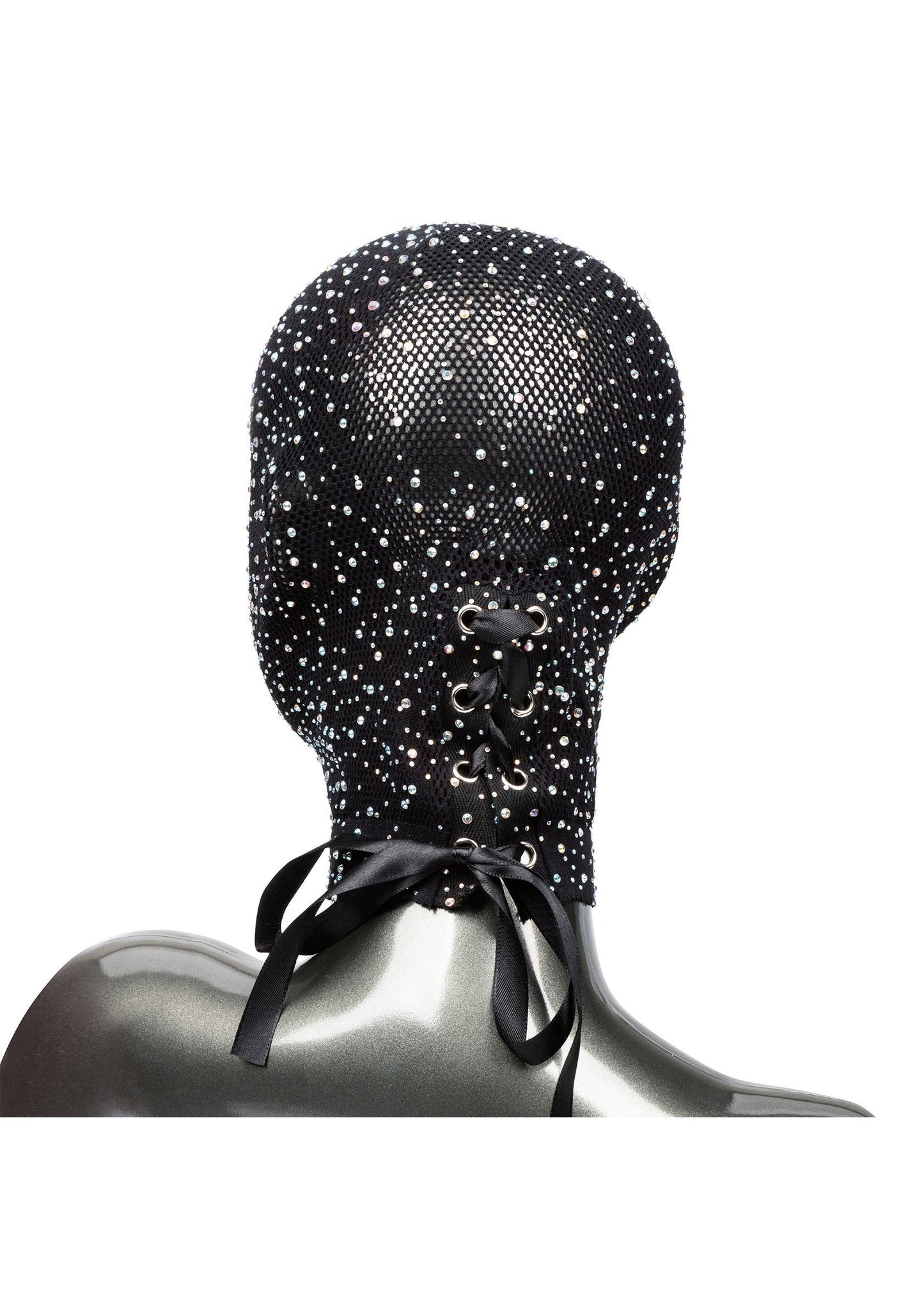 Full Hooded Cover - Sensory Deprivation Hood with Mesh & Lace - Black