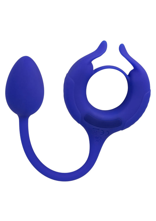 Admiral Weighted Cock Ring - Liquid Silicone with Weight - Blue