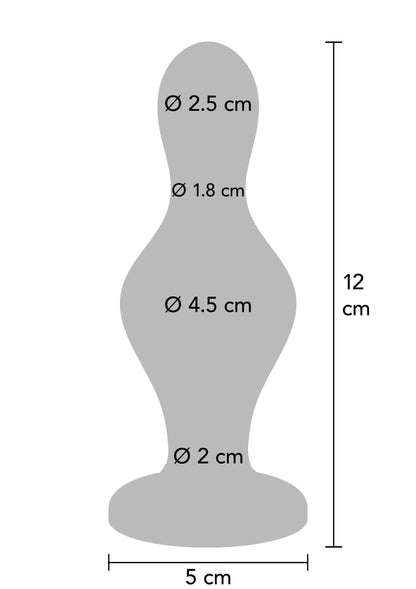 Dop anal avansat din silicon – design conic de 4,5 cm, albastru metalic