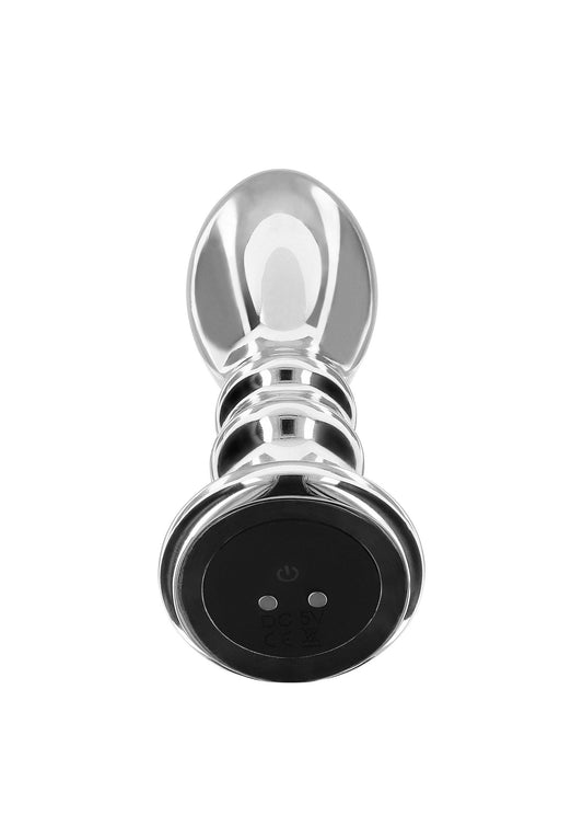 The Slider Vibrating Plug Large - Stainless Steel, 7 Modes - Silver