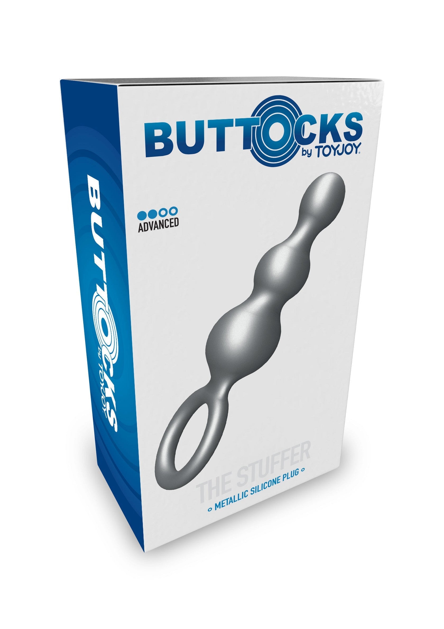 The Stuffer 3 Balls Plug - Silicone Anal Beads with Metallic Coating - Grey
