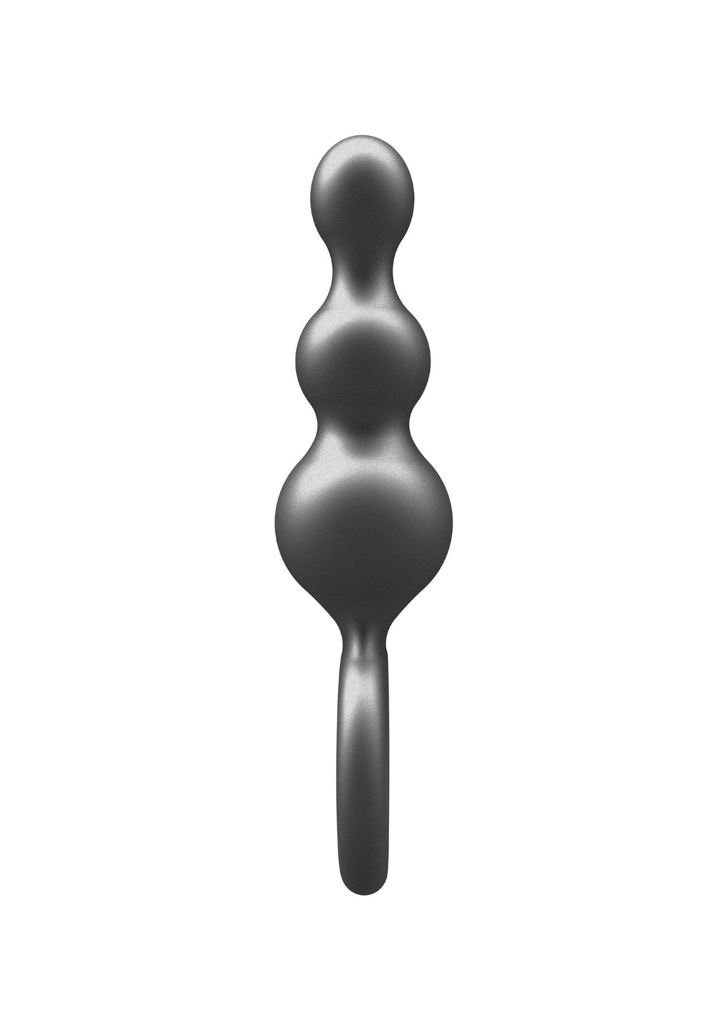 The Stuffer 3 Balls Plug - Silicone Anal Beads with Metallic Coating - Grey