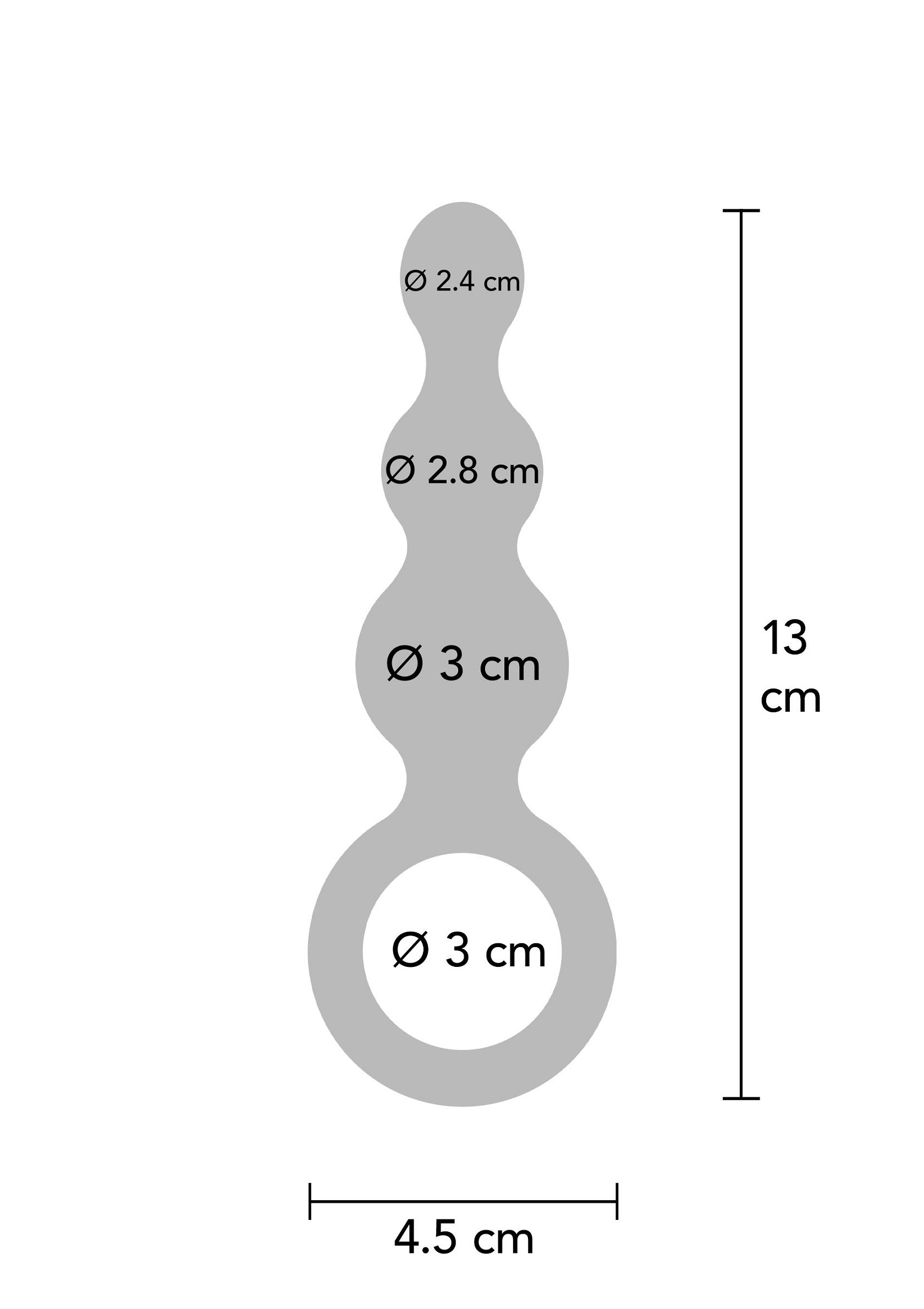 The Stuffer 3 Balls Plug - Silicone Anal Beads with Metallic Coating - Grey