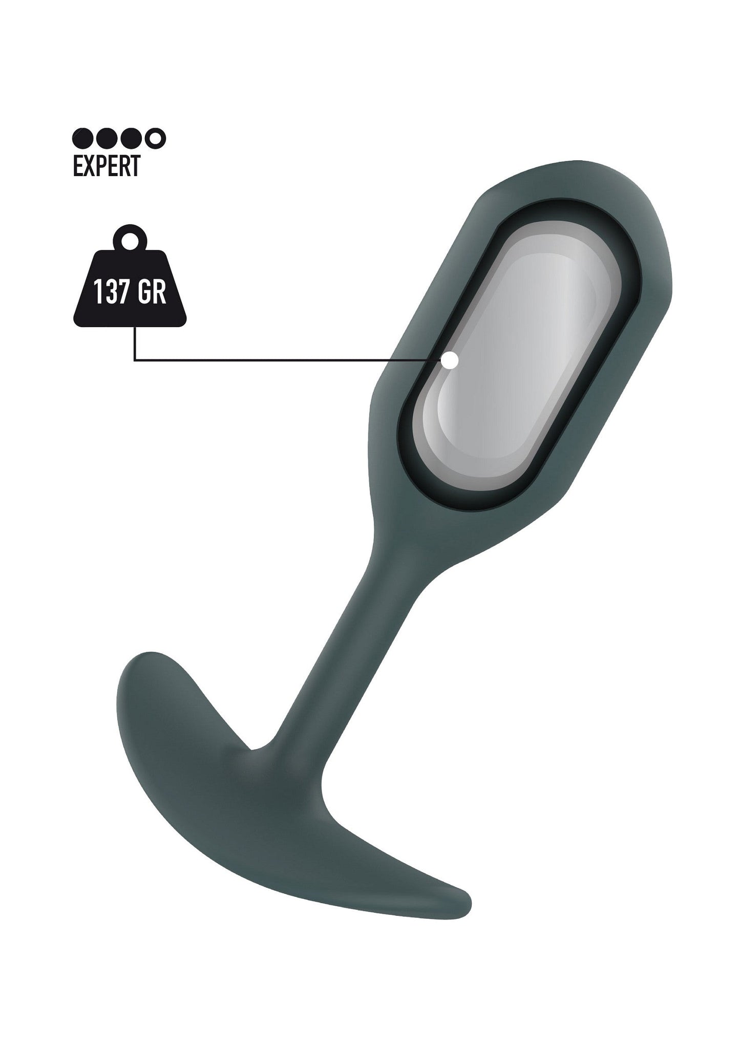 The Athlete Weighted Plug - 12cm Silicone, 230g Weight - Grey