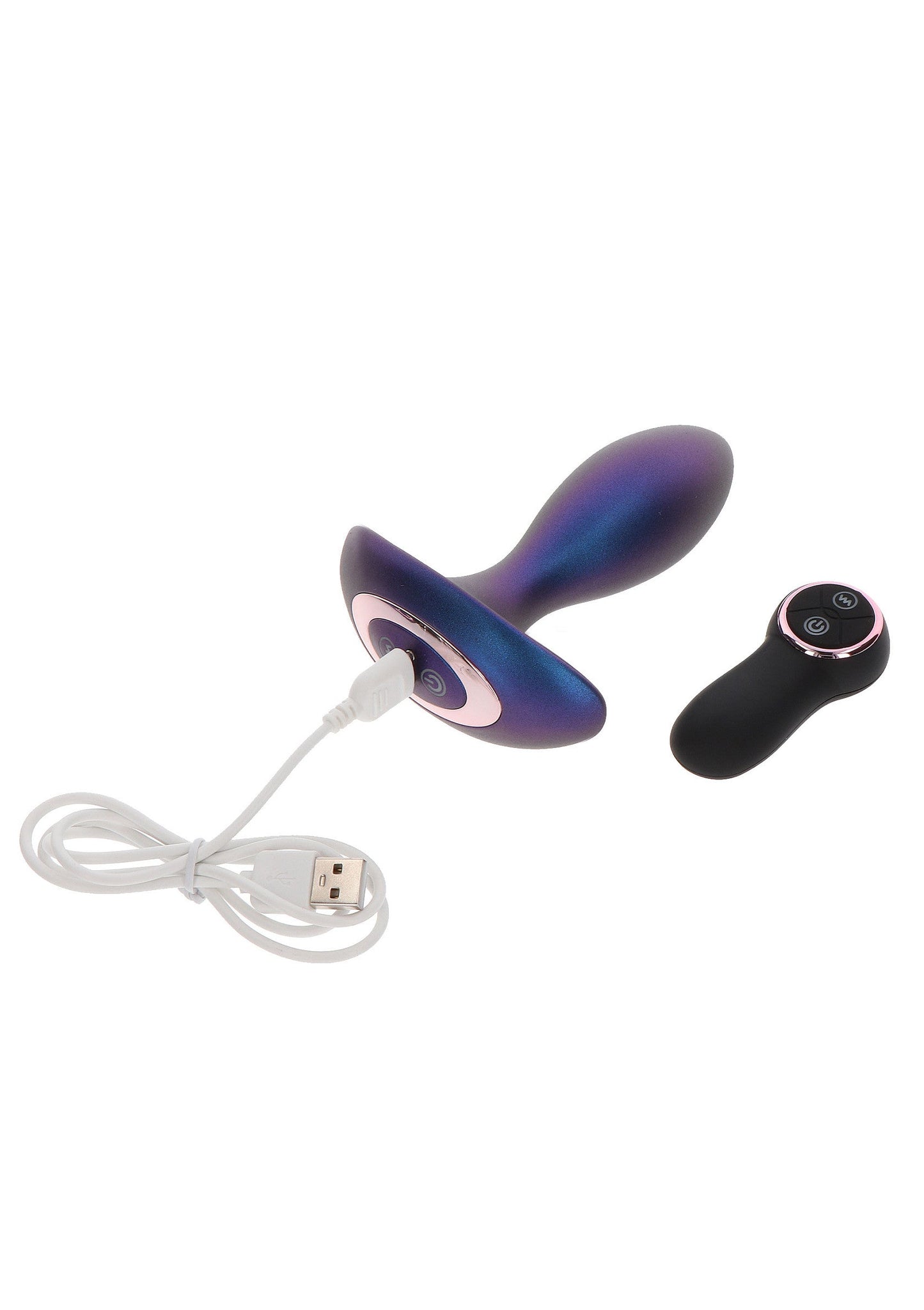 The Brave Vibrating Butt Plug - 7 Modes, Remote Control, Silicone - Blue