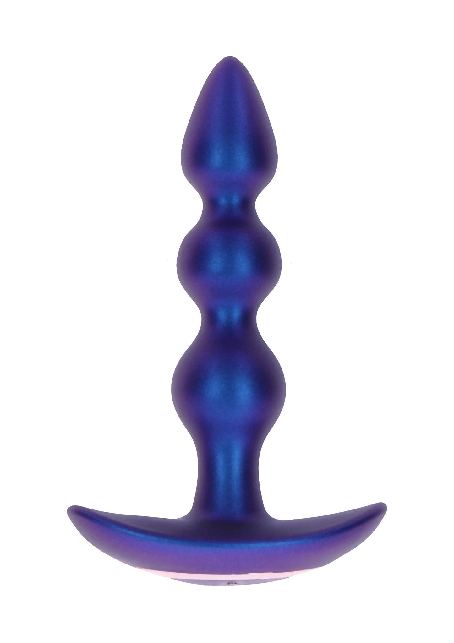 The Bold Beaded Vibrating Butt Plug - 7 Modes, Remote, Silicone - Blue