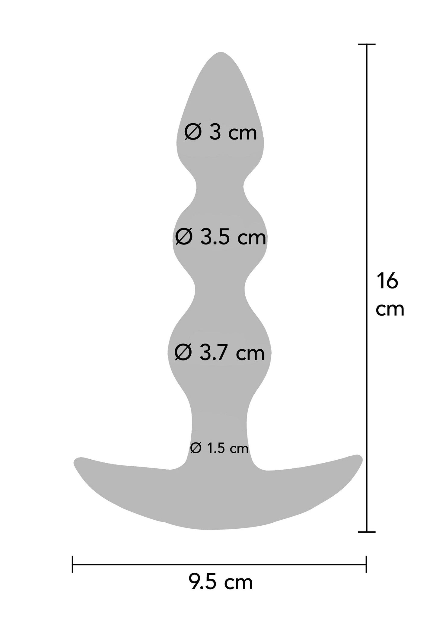 The Bold Beaded Vibrating Butt Plug - 7 Modes, Remote, Silicone - Blue