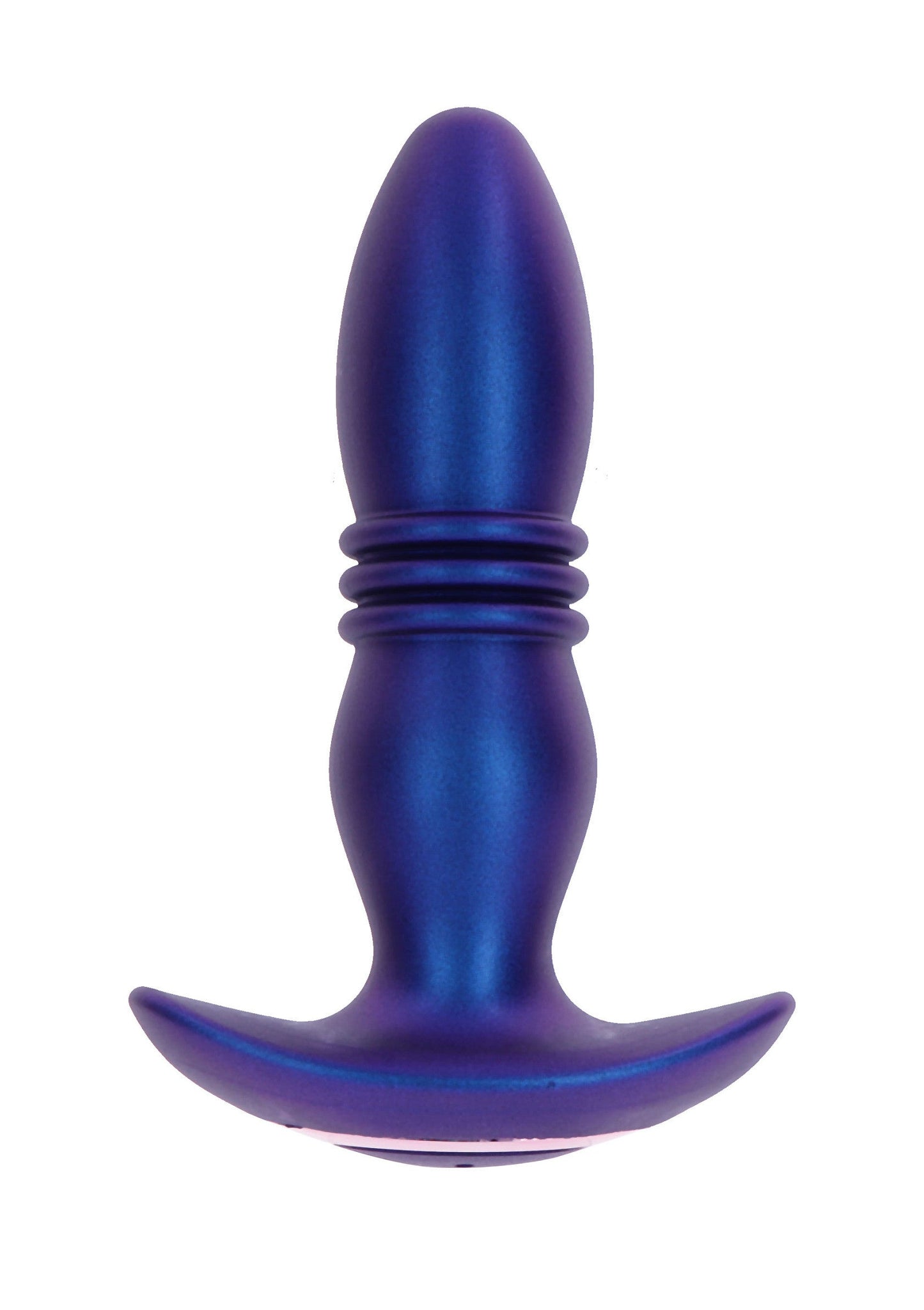 The Tough Thrusting Vibrating Butt Plug - 7 Modes, Remote - Blue