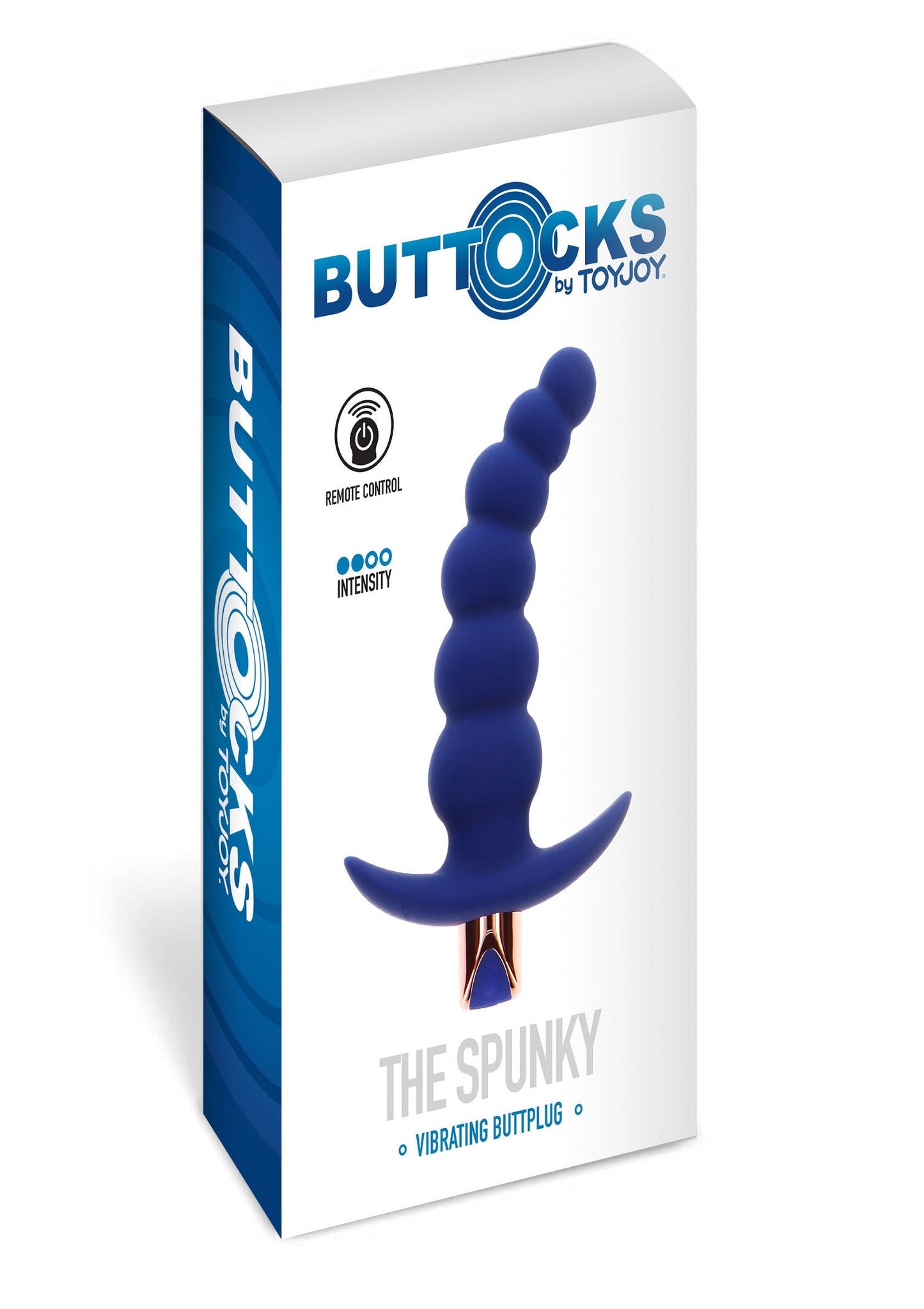 The Spunky Vibrating Butt Plug - 6 Modes, 4 Speeds, Remote - Blue