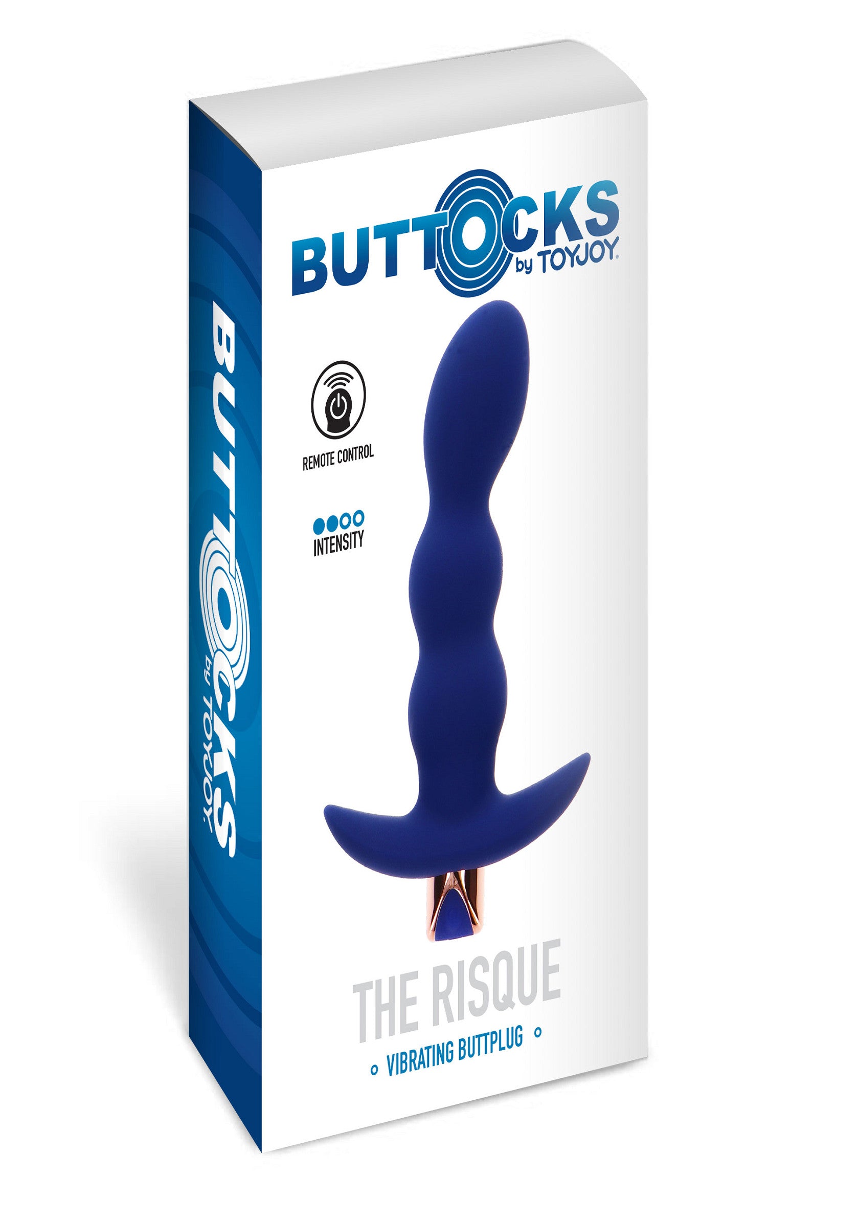 The Risque Vibrating Butt Plug - 6 Modes, 4 Speeds, Remote - Blue