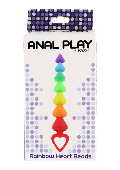 Bile anale Rainbow Heart – 7 mărgele progresive din silicon, sigure pentru corp