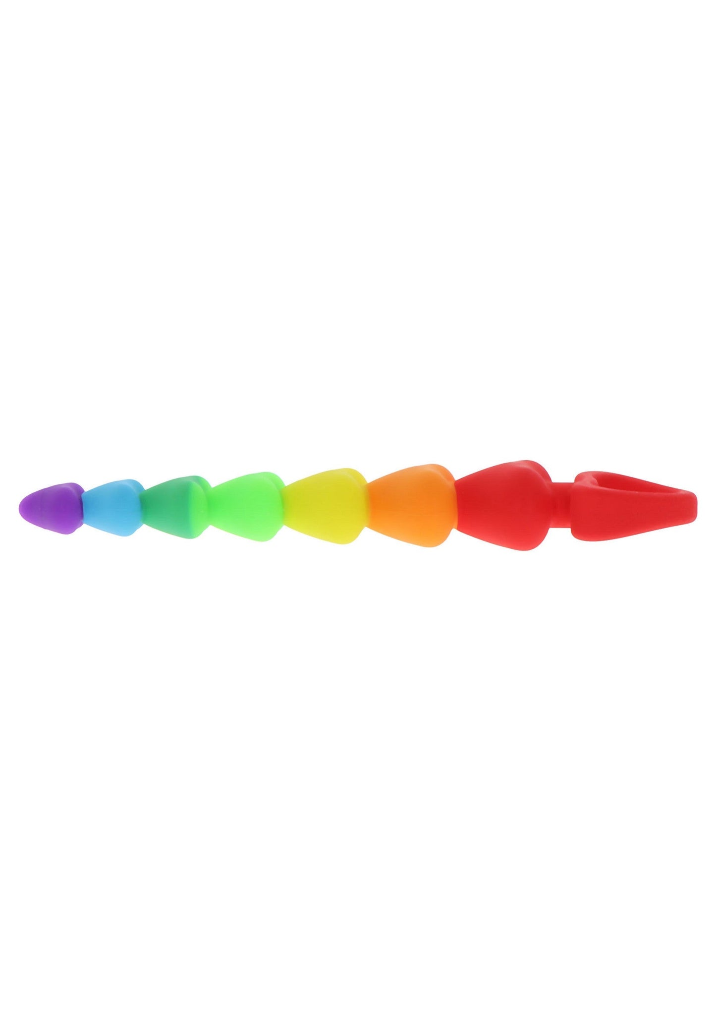 Rainbow Heart Beads - 7 Progressive Anal Beads, Body-Safe Silicone - Rainbow