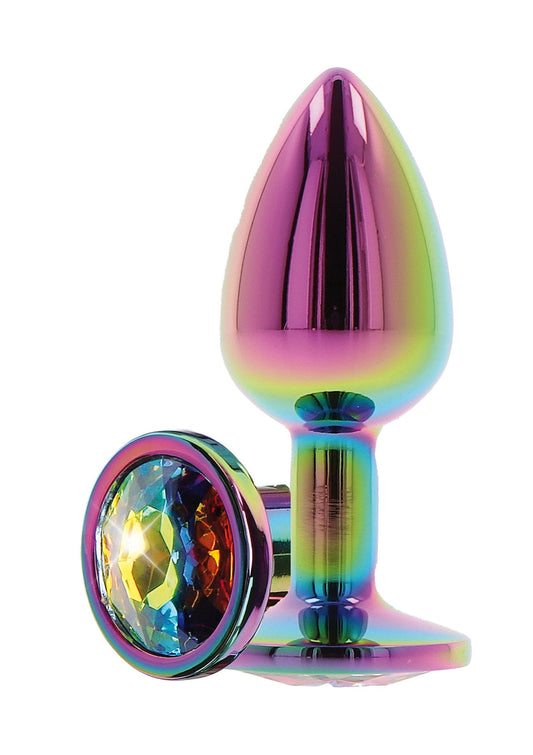 Twilight Booty Jewel Small - Aluminium Butt Plug with Rainbow Jewel - Multicolor