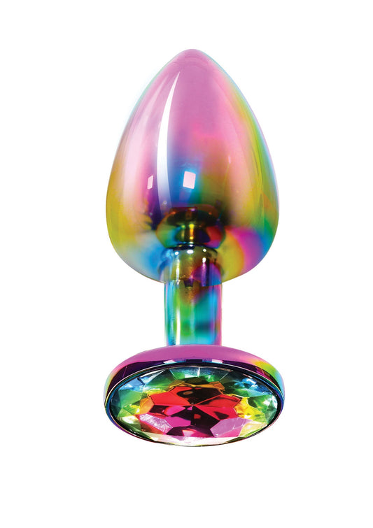 Twilight Booty Jewel Small - Aluminium Butt Plug with Rainbow Jewel - Multicolor