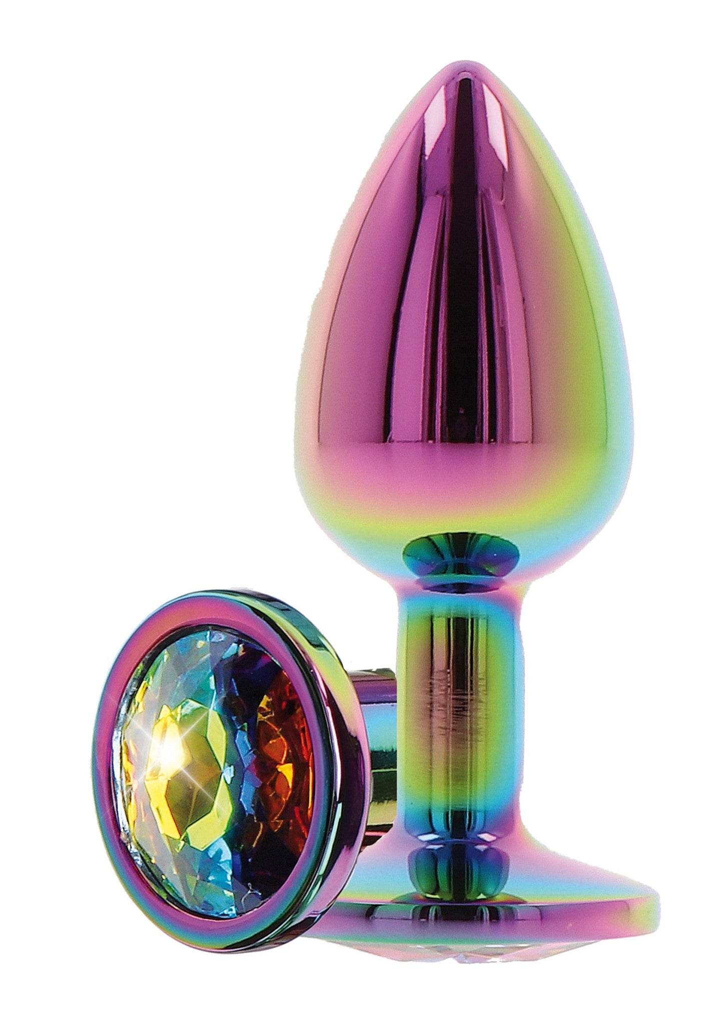 Twilight Booty Jewel Medium - Aluminium Butt Plug with Rainbow Jewel - Multicolor