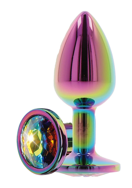 Twilight Booty Jewel Medium - Aluminium Butt Plug with Rainbow Jewel - Multicolor