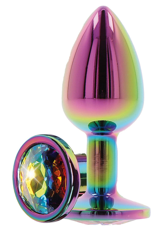 Twilight Booty Jewel Large - Aluminium Butt Plug with Rainbow Jewel - Multicolor