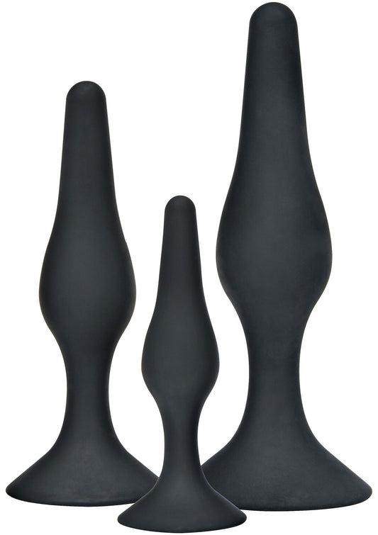 Curvy Companions Kit 3 pcs - Beginner Anal Plug Set, 3 Sizes - Black