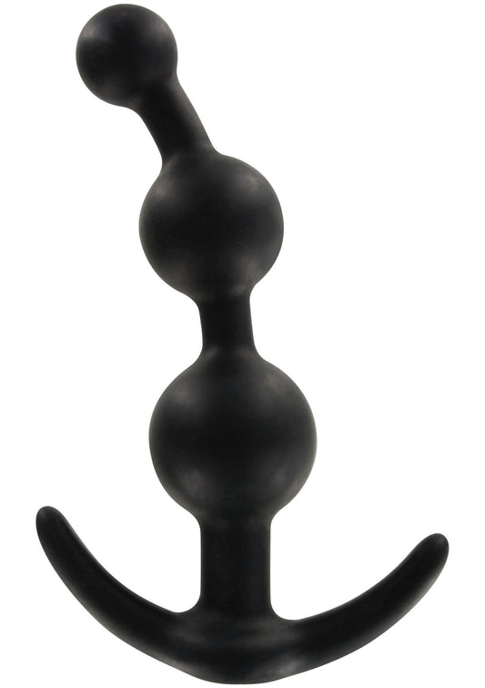 Sweet Sensation Beaded Plug - 3 Progressive Anal Beads, Silicone - Black