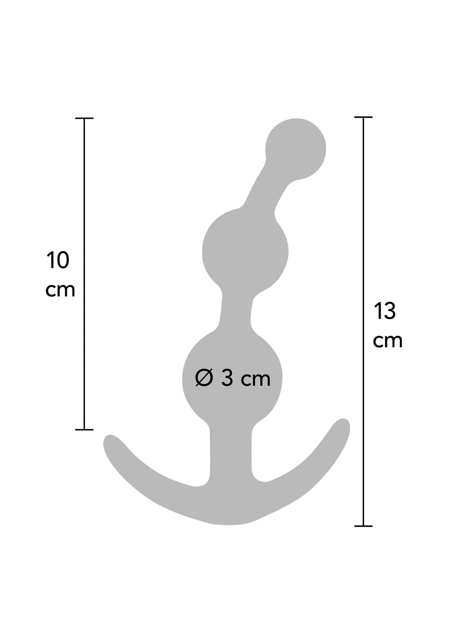 Sweet Sensation Beaded Plug - 3 Progressive Anal Beads, Silicone - Black