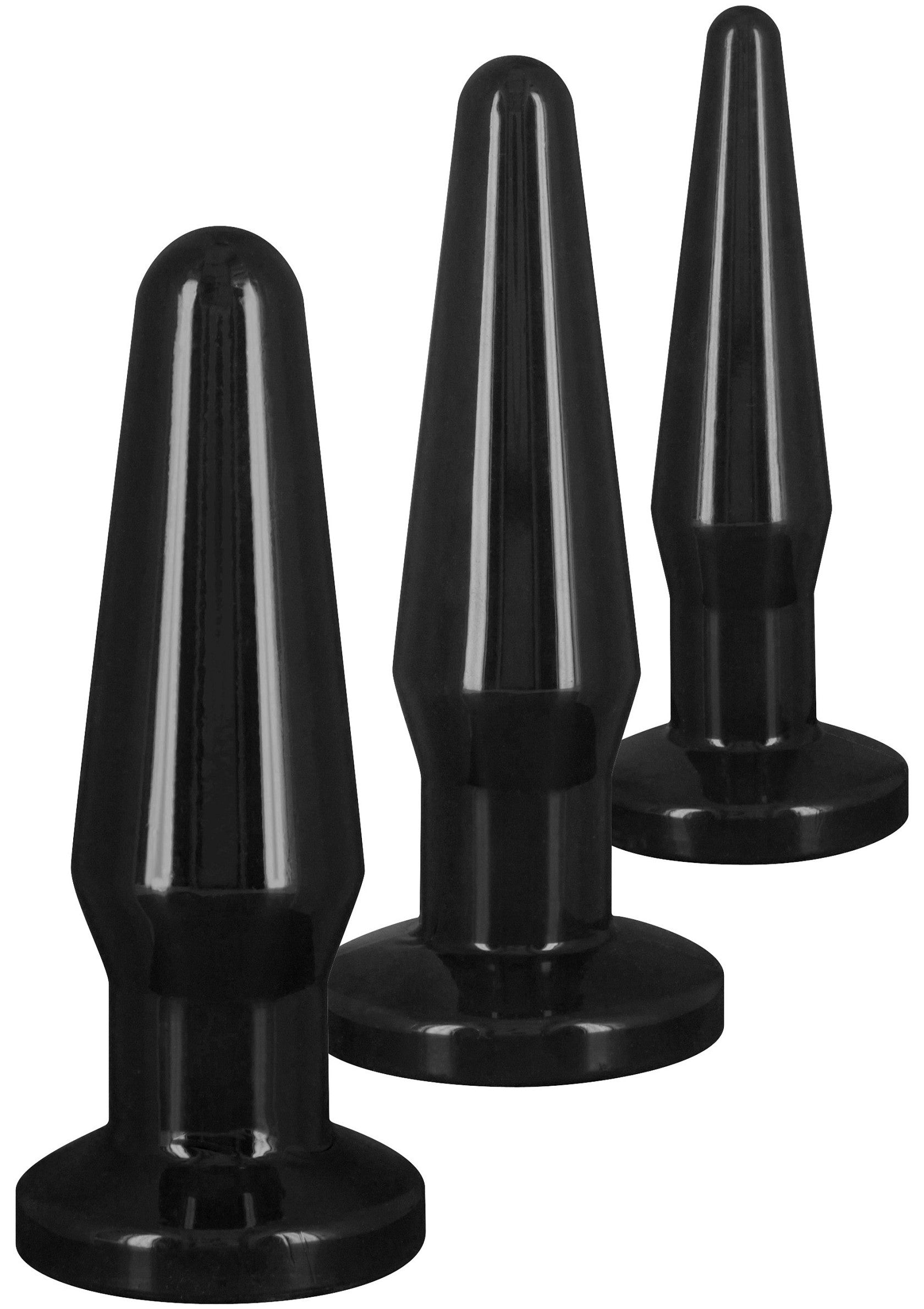 Best Butt Buddies - 3-Piece Butt Plug Set, Small Medium Large - Black