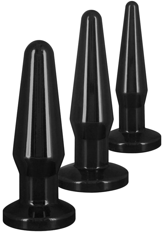 Best Butt Buddies - 3-Piece Butt Plug Set, Small Medium Large - Black