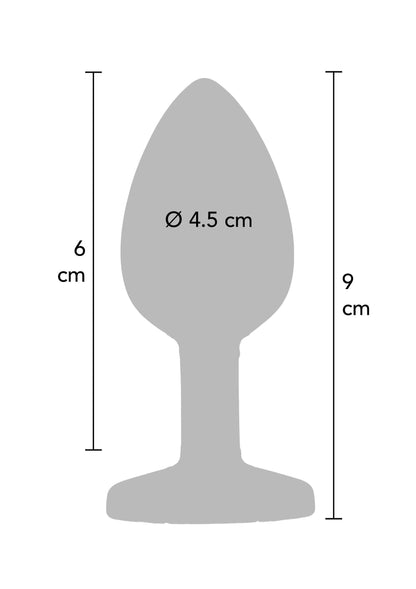 Dop anal din silicon cu bijuterii, mare – accent curcubeu