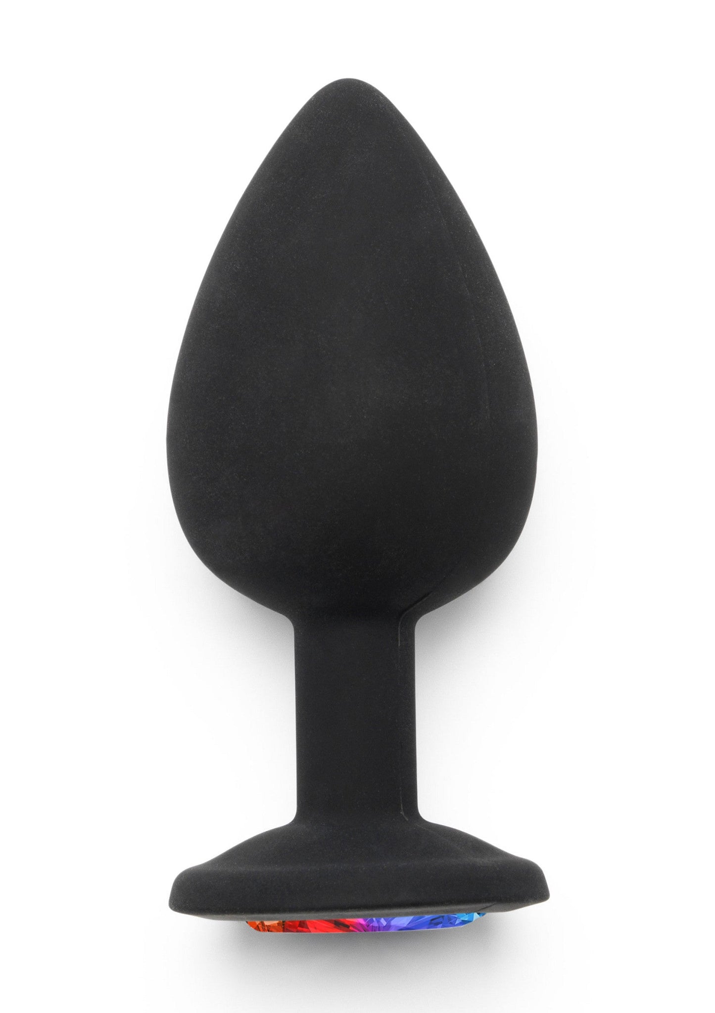 Rainbow Booty Jewel Large - Silicone Butt Plug with Gemstone - Black