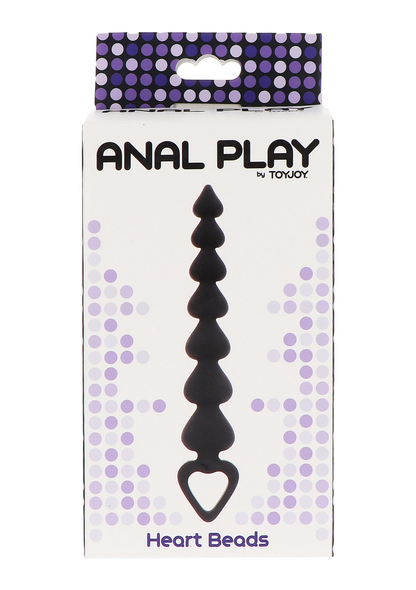 Heart Beads - 7 Heart-Shaped Anal Beads, Body-Safe Silicone - Black