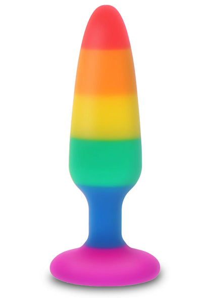 Dop anal Rainbow Pride Mediu – Silicon cu Ventuză