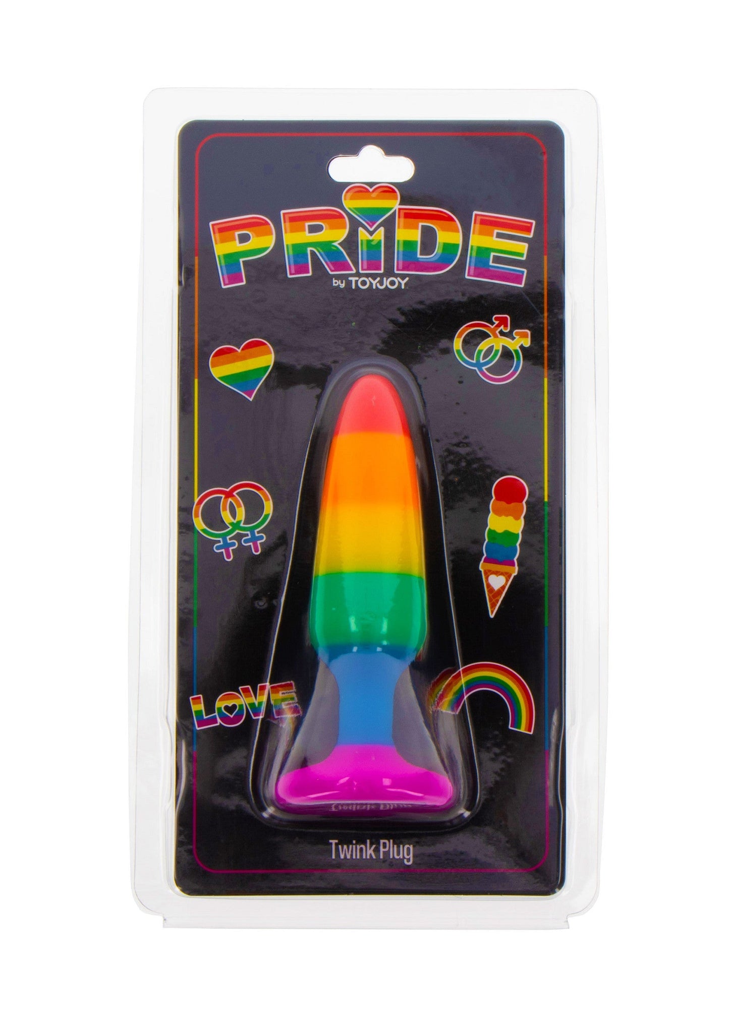 Twink Plug Medium - Rainbow Pride Butt Plug, Silicone - Rainbow