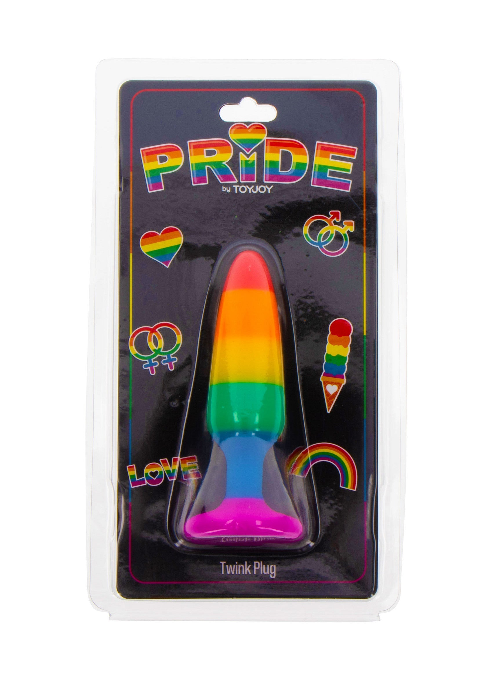 Twink Plug Medium - Rainbow Pride Butt Plug, Silicone - Rainbow