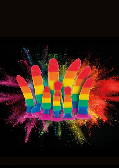 Dop anal Rainbow Pride Mediu – Silicon cu Ventuză