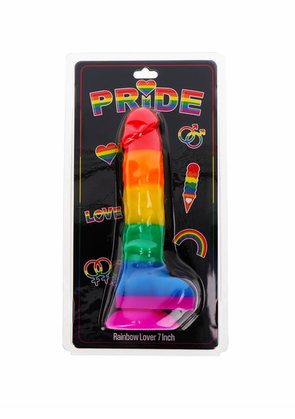 Dildo Rainbow Pride 18cm – Silicon realist cu ventuză
