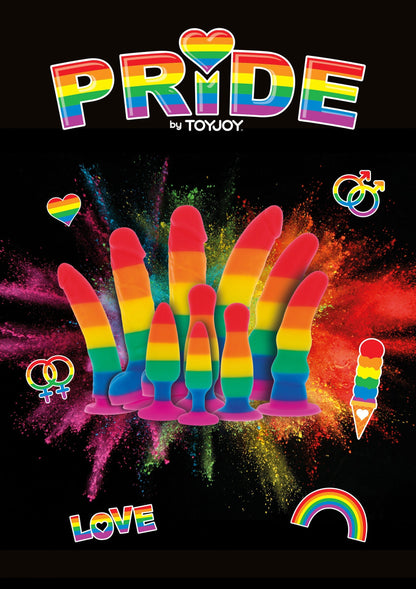 Dildo Rainbow Pride 18cm – Silicon realist cu ventuză