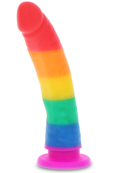 Dildo Rainbow Pride 17.5cm – Silicon cu Ventuză