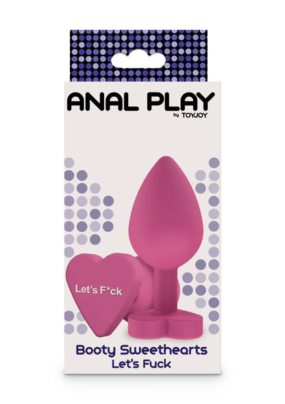 Plug anal cu mesaj jucăuș – Silicon în formă de inimă Let's F*ck