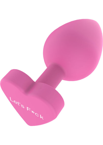 Plug anal cu mesaj jucăuș – Silicon în formă de inimă Let's F*ck