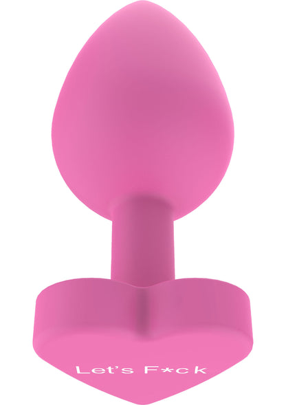 Plug anal cu mesaj jucăuș – Silicon în formă de inimă Let's F*ck