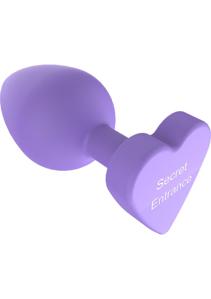 Plug anal cu mesaj jucăuș – Intrare secretă, silicon cu inimă