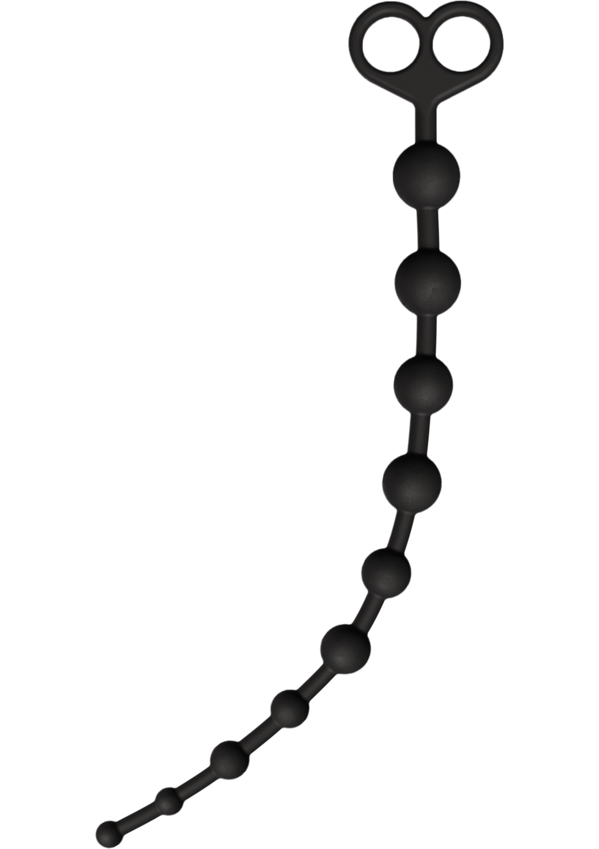 Flexible Anal Beads for Beginners - 34cm Body-Safe Silicone Beads - Black