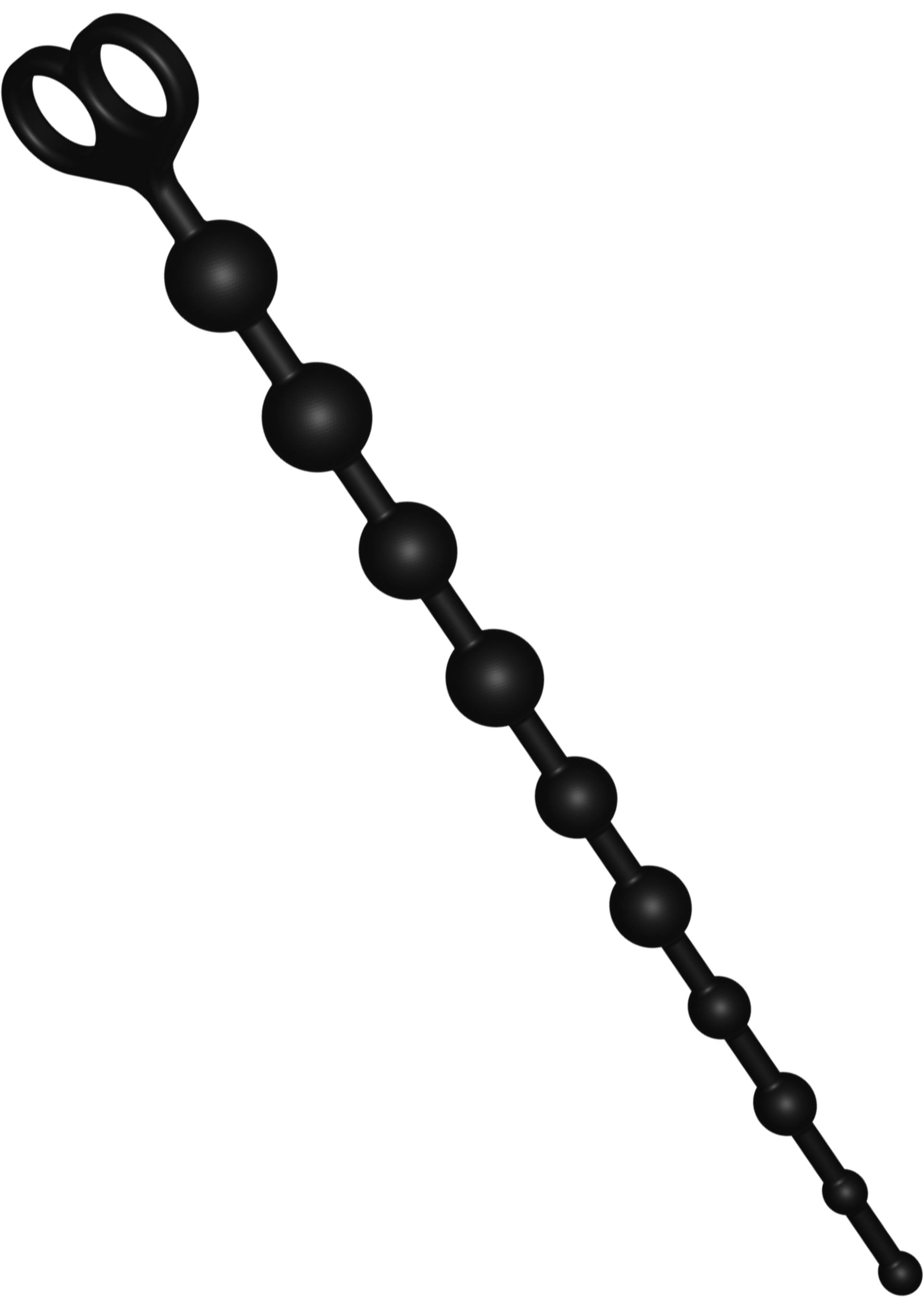 Flexible Anal Beads for Beginners - 34cm Body-Safe Silicone Beads - Black