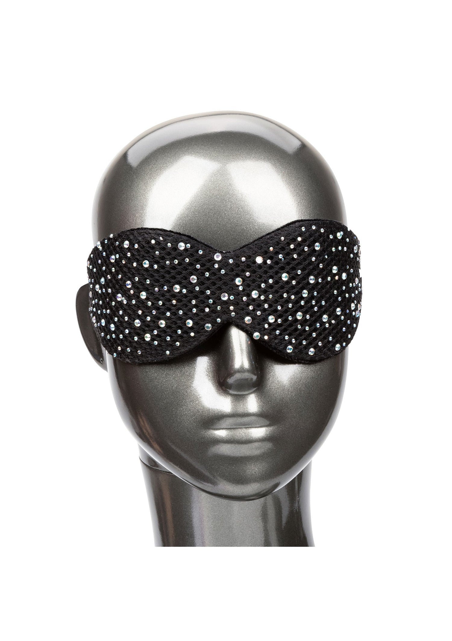 Blackout Eye Mask - Rhinestone Sensory Deprivation Mask - Black