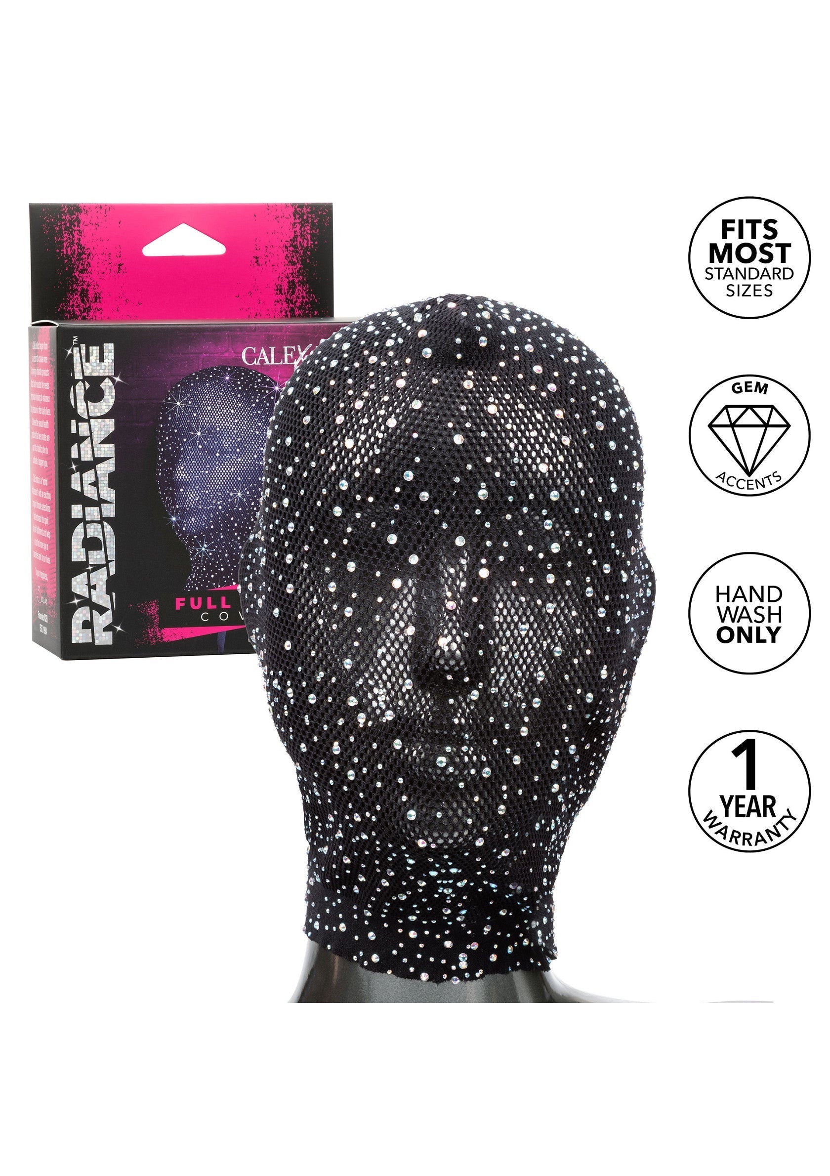 Full Hooded Cover - Sensory Deprivation Hood with Mesh & Lace - Black