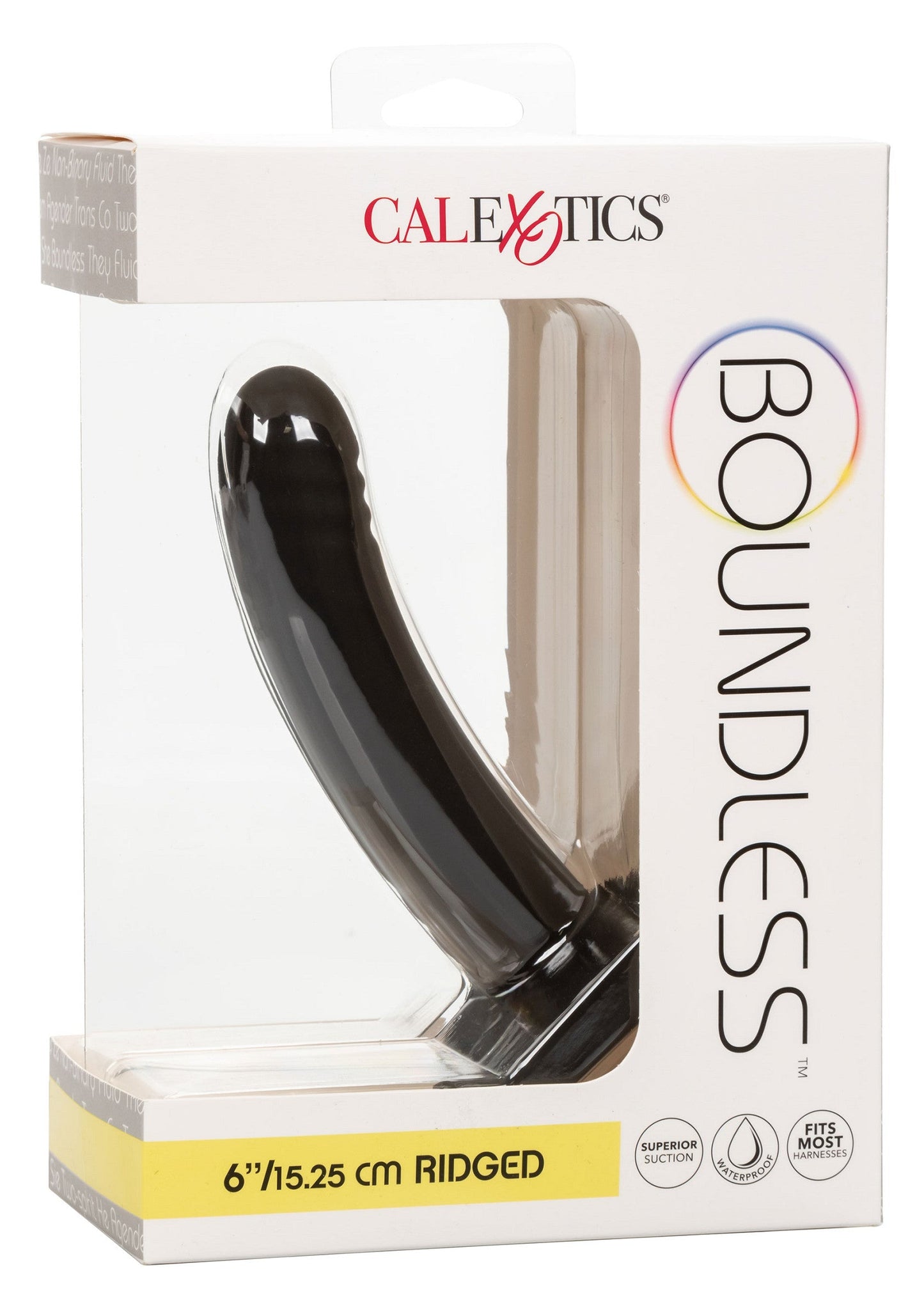 Boundless 6" Ridged Strap-On Dildo - Silicone with Suction Cup - Black
