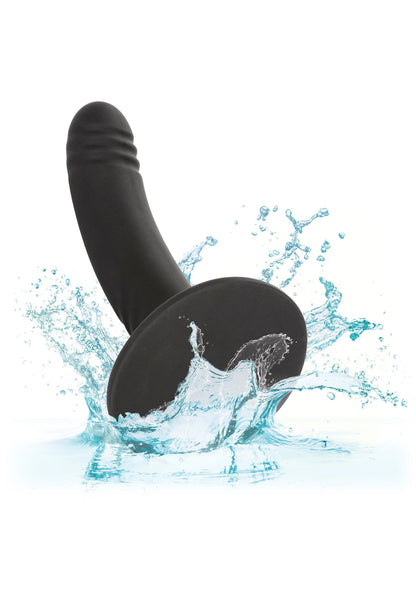 Dildo Strap-On cu ventuză texturată din silicon, cu nervuri de 15 cm